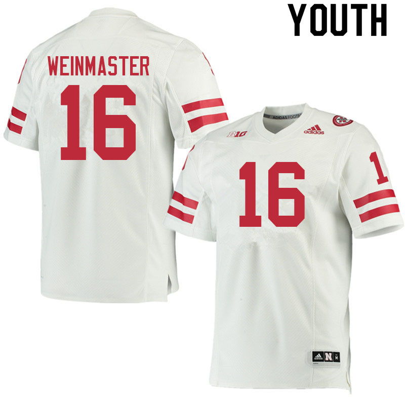 Youth #16 Zach Weinmaster Nebraska Cornhuskers College Football Jerseys Sale-White